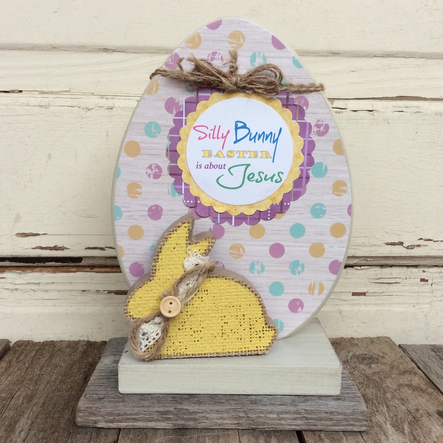 AGD Easter Decor - Silly Rabbit Easter is About the Lamb Egg and Bunny Display