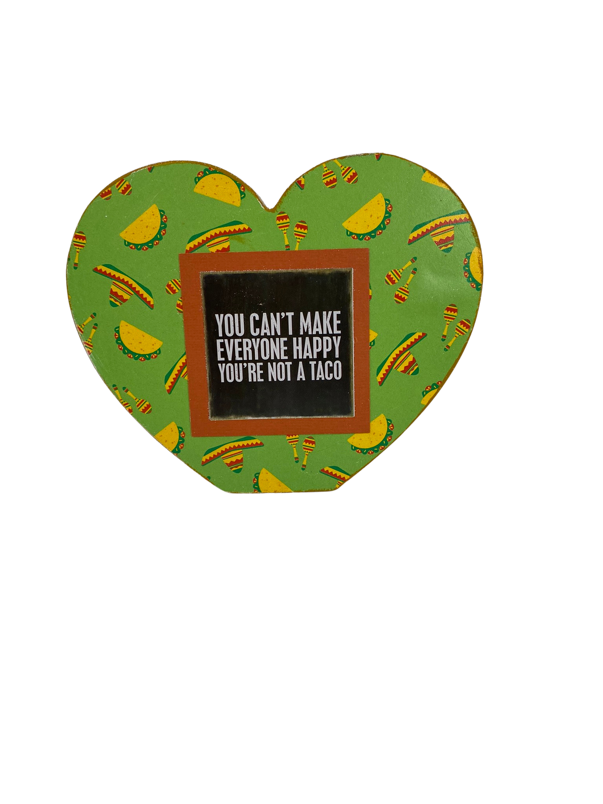 AGD Cinco De Mayo Decor - I Love Taco Double-Sided Chunky Heart Sitter