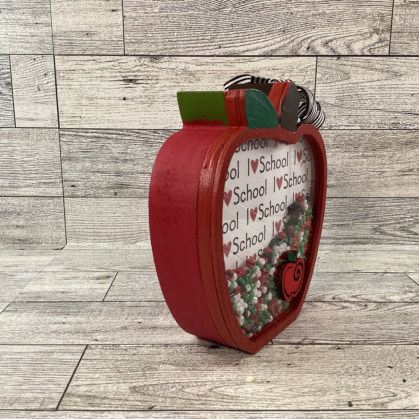 AGD Fall Decor - Teacher I Love School Chunky Wood Shaker Sitter