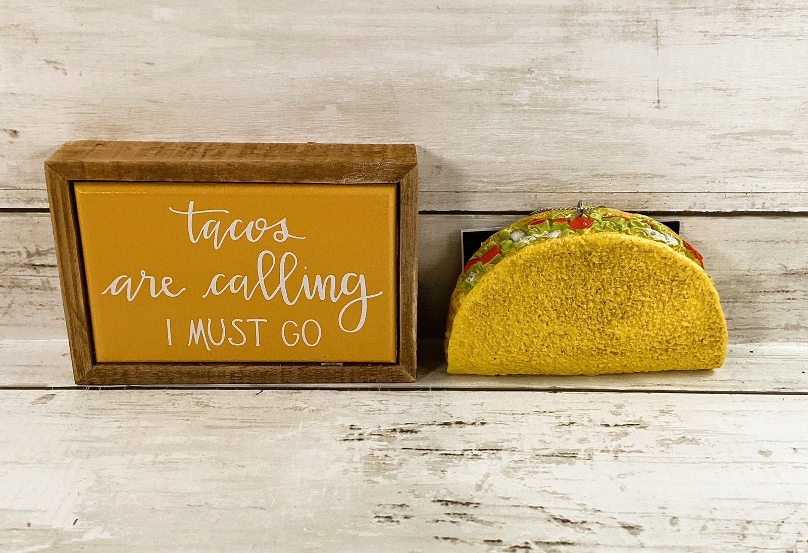 Cinco De Mayo Taco Ornament Sign Theme Decor Tier Tray Decor 2pc Set