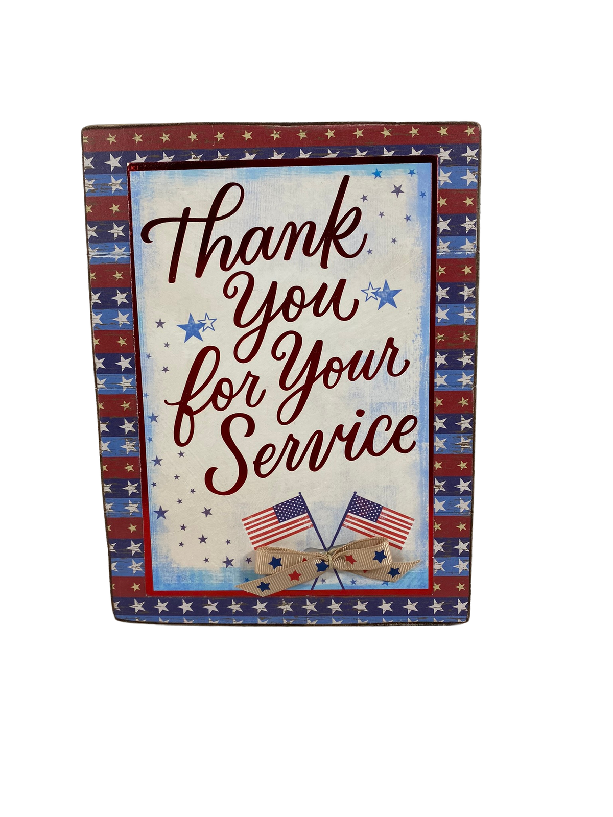 AGD Patriotic Decor - Thank You For Your Service Box Slat Sign