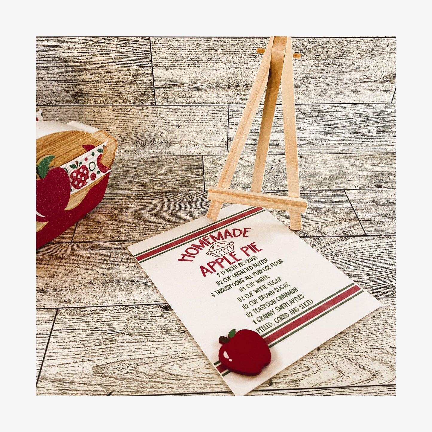AGD  Fall Decor - Chunky Apple Pie Pie Recipe Sign Tier Tray 4pc Set