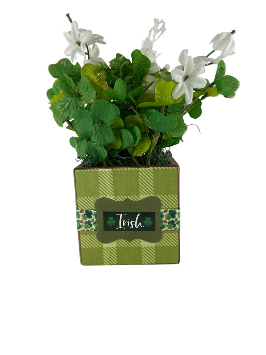 AGD St Patrick's Decor  –Irish Shamrock Floral Small Centerpiece