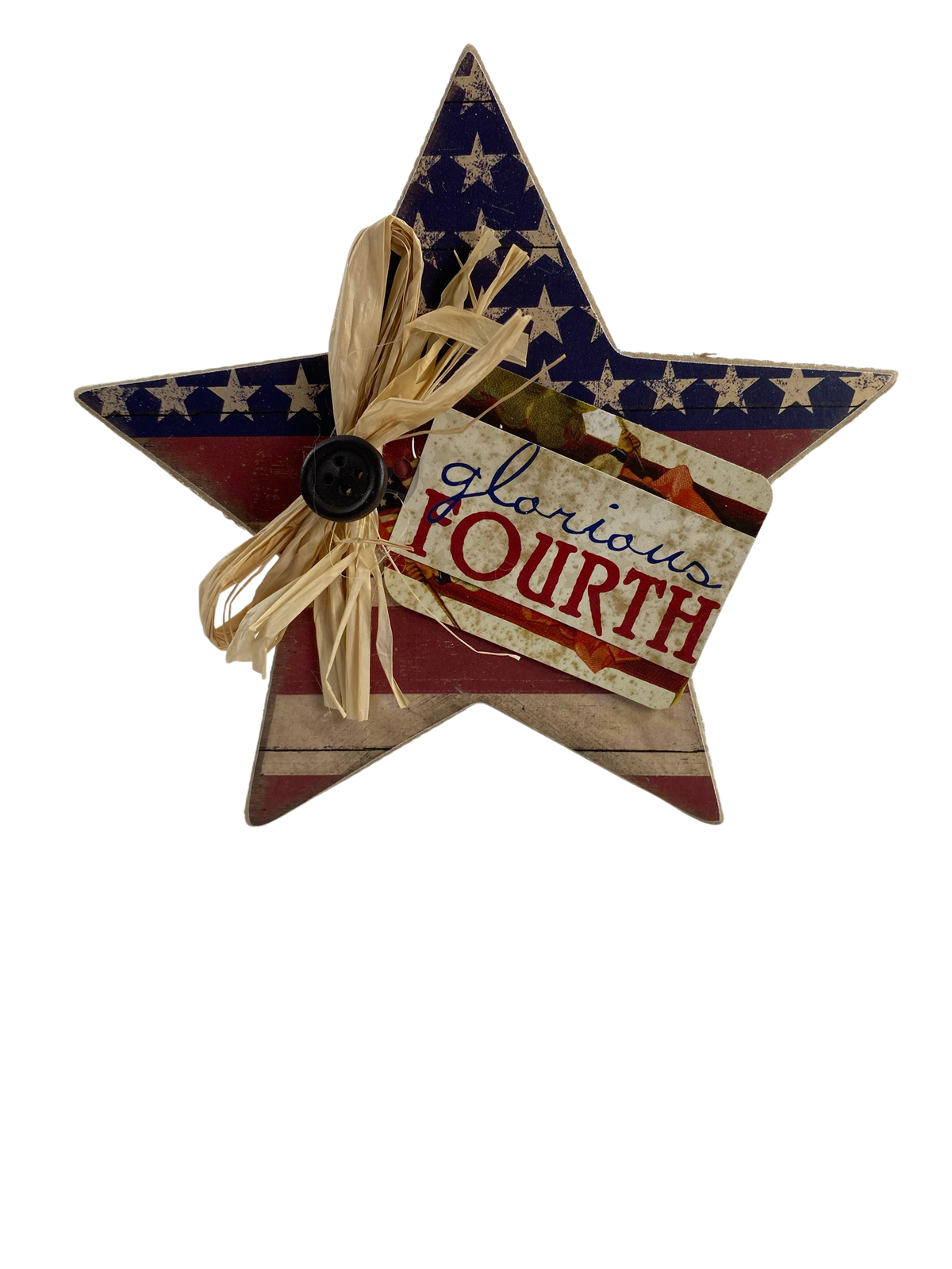 AGD Patriotic Decor - Glorious 4th Chunky Star Tiered Tray Sign