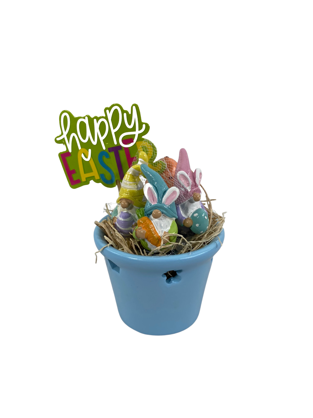 AGD Easter Decor - Miniature Bunny Gnomes Ceramic Jar