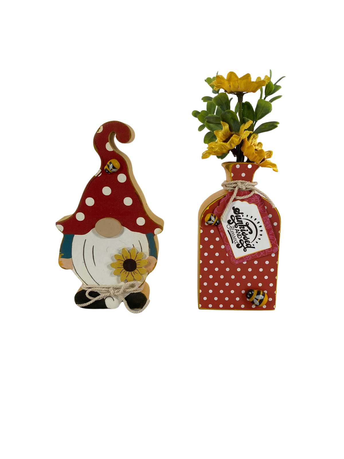 AGD Summer Decor - Sunkissed Blessed Sunflower Gnome 2pc Sitter