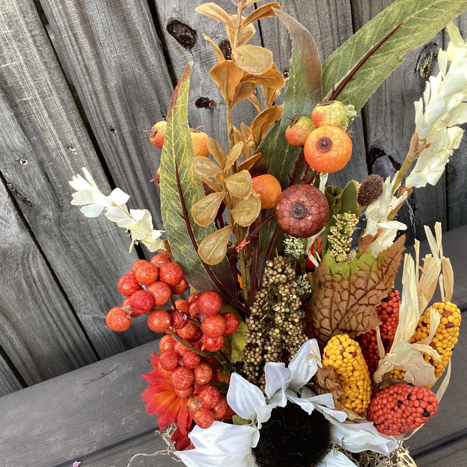 AGD Fall Decor - Thanks Farmhouse Floral Filled Crock Display