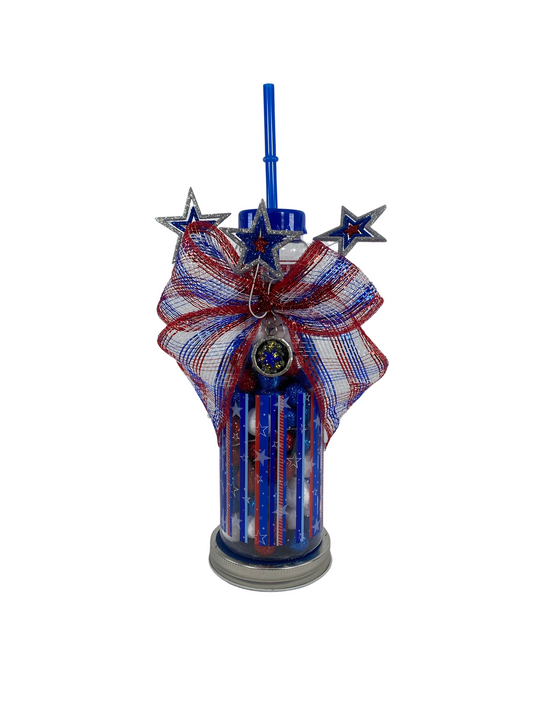 AGD Patriotic Decor - July 4th Lighted Bottle Display