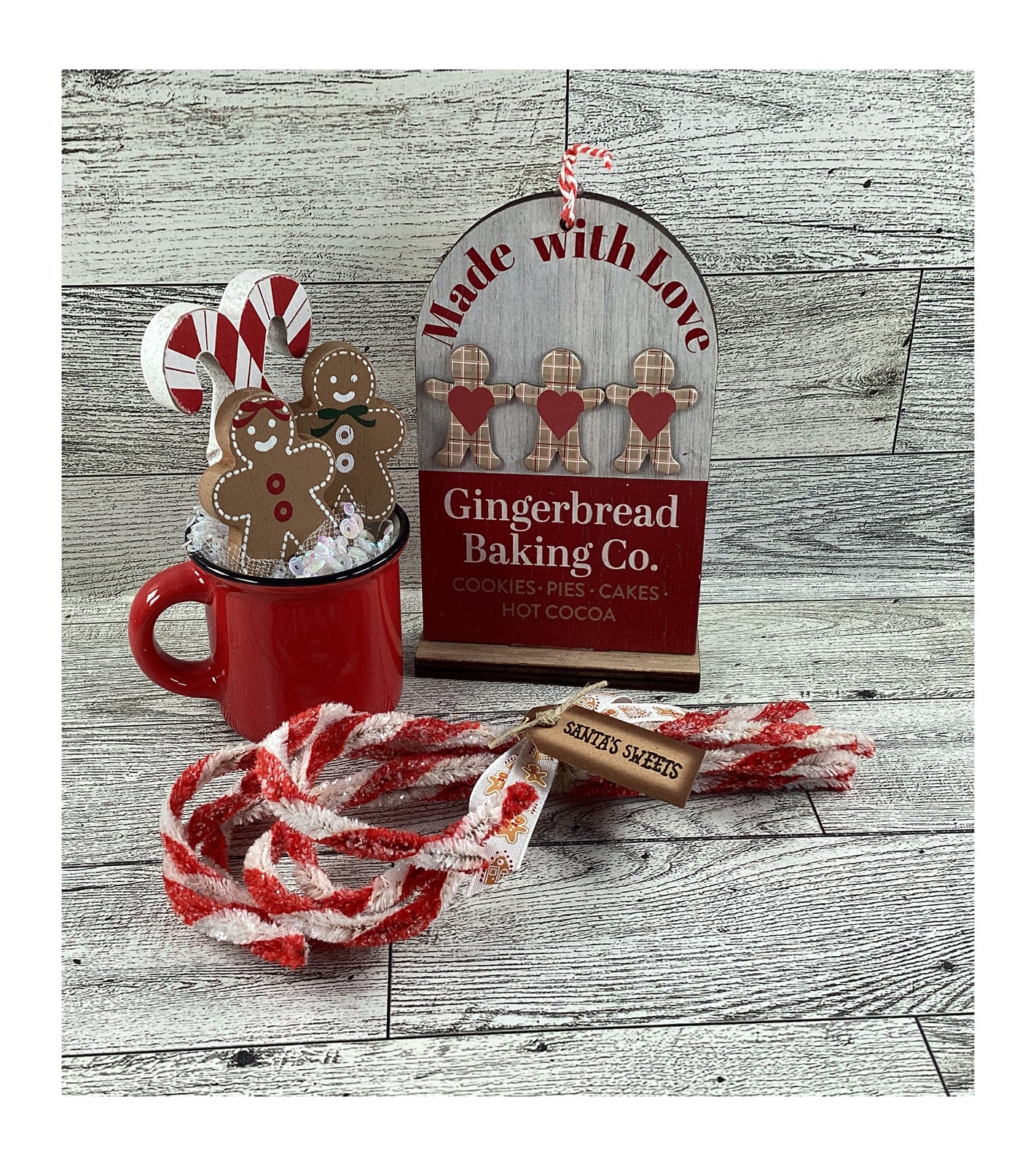 AGD Christmas Decor - Gingerbread Baking Boy Girl  Tier Tray 3pc Set