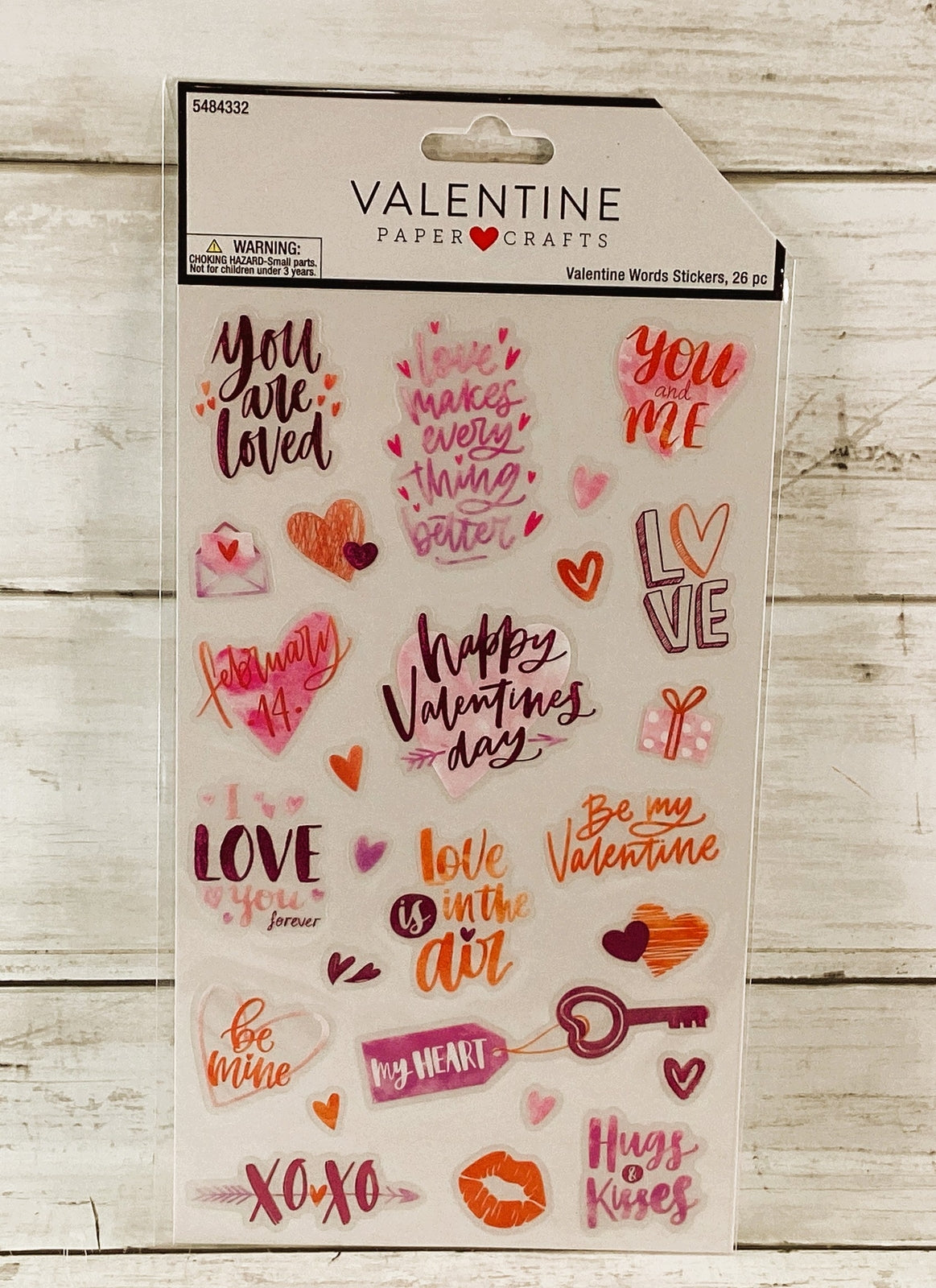 HL Valentines Craft Supply - Sentiment Word Stickers 26pc