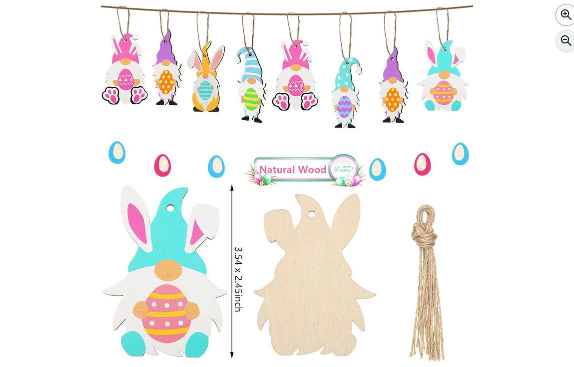 Jetec Easter Decor - Wood Gnome Spring Ornaments 24pc