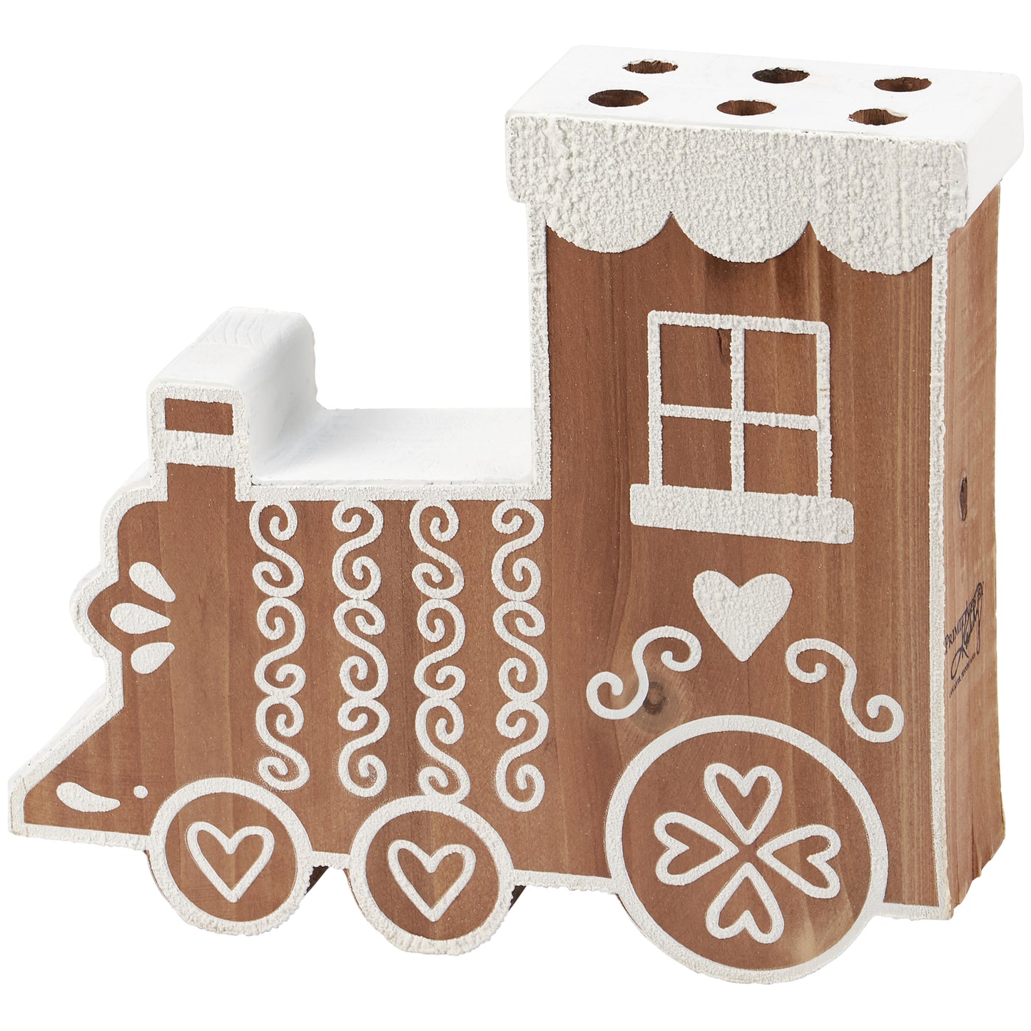 PBK Christmas Decor - Gingerbread Train Candy Cane Holder
