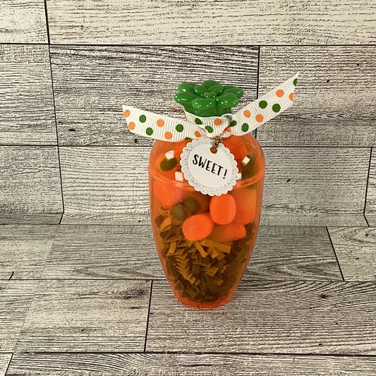 AGD Easter Decor -  Carrot Filled Fake Candy Corn Carrot Cake Shaker Sitter