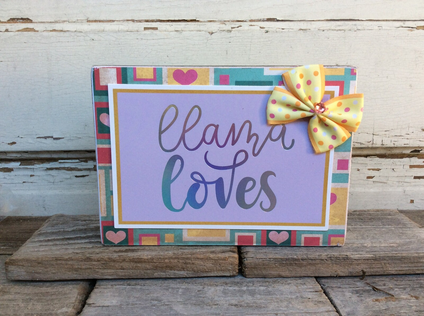 AGD Valentines Decor - Llama Love Loves Double Sided Box Sign