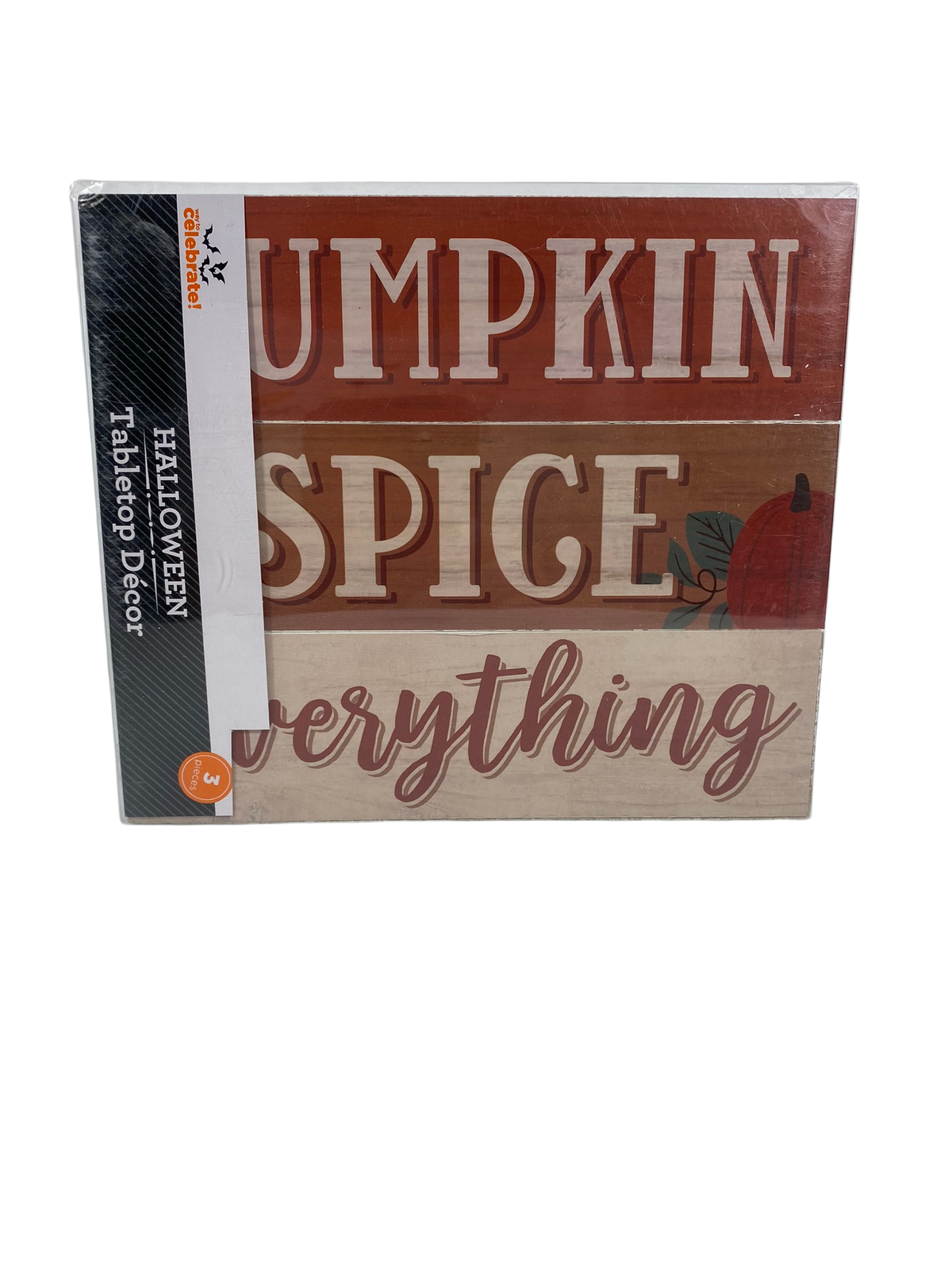 WM Fall Decor - Pumpkin Spice Everything Wood Tabletop Block Sign Set