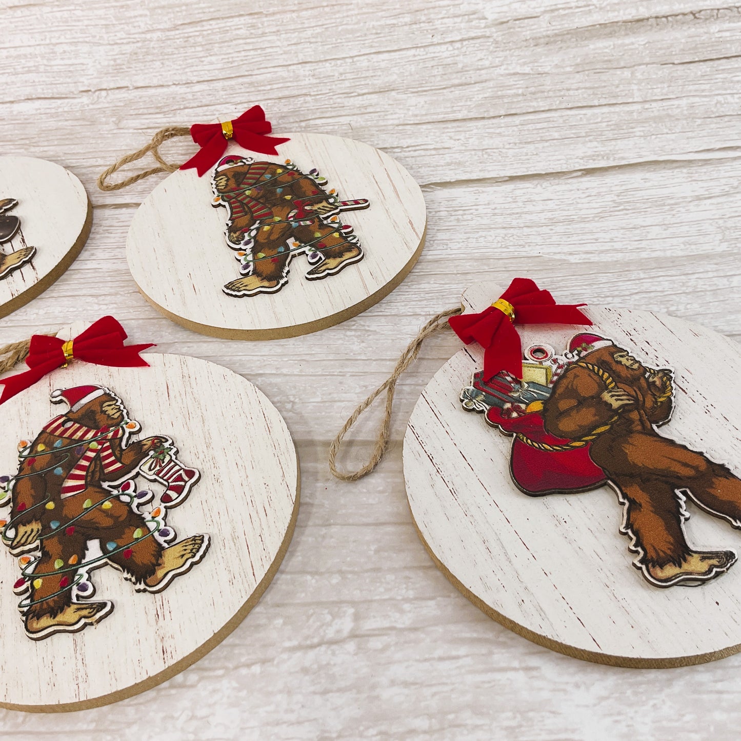 AGSD Christmas Decor - Bigfoot Sasquatch 3-D Ornaments 6pc Set
