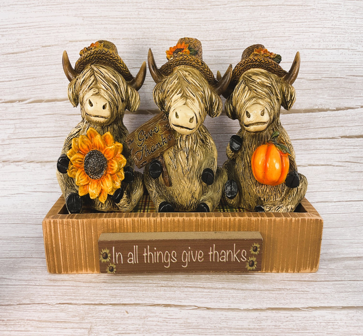 AGSD Fall Decor - Autumn Harvest Highland Cows wikth Stand 6pc Set