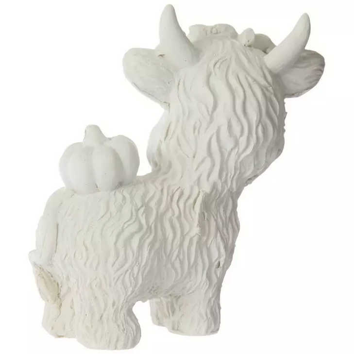 HL Fall Craft Supply - DIY Unfinished Adorable Resin Highland Cows 3pc Set