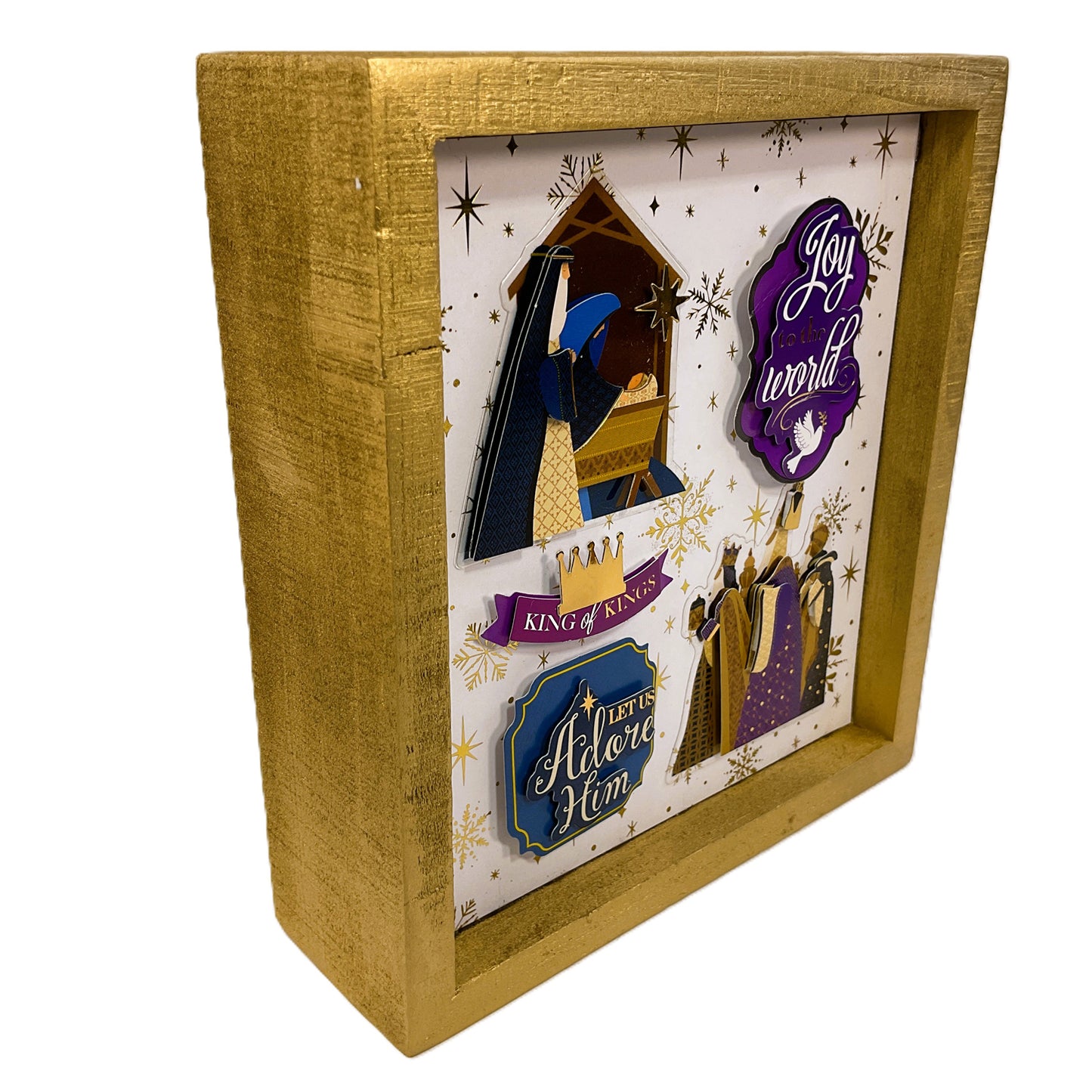 AGSD Christmas Decor - Nativity Adore Joy to the World 3-D Icon Sign