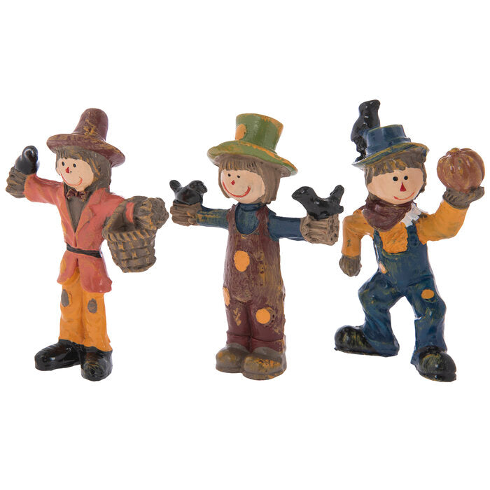 HL Fall Craft Decor - Miniature Resin Harvest Gnomes 3pc Set