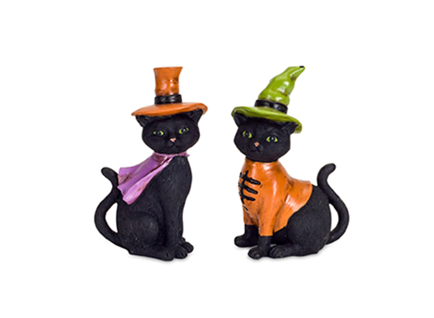 Halloween Decor - Resin Cats in FigurinesWitch Hats 2pc Set