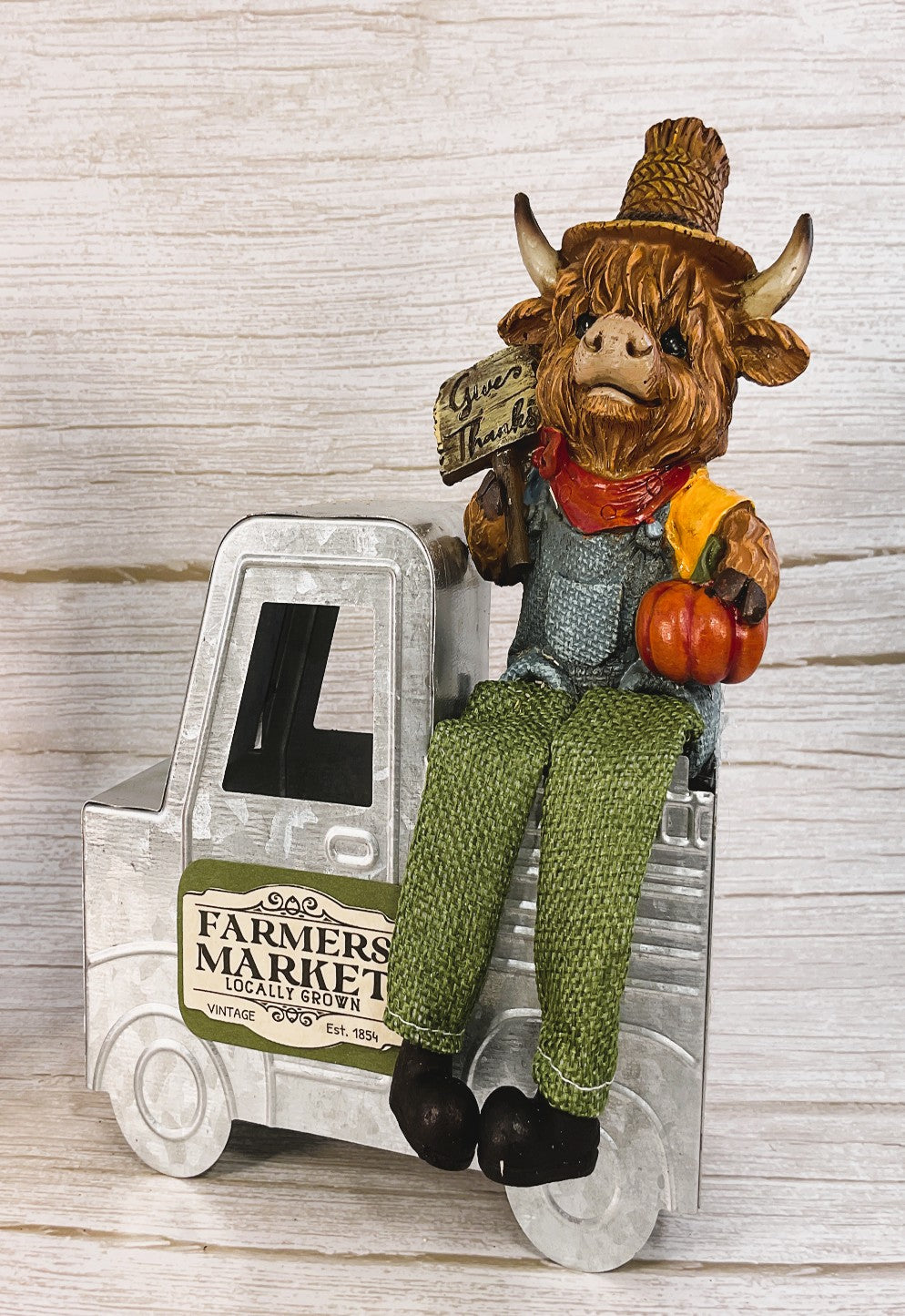 AGSD Fall Decor - Sunflower Harvest Highland Cows Truck Cart Set