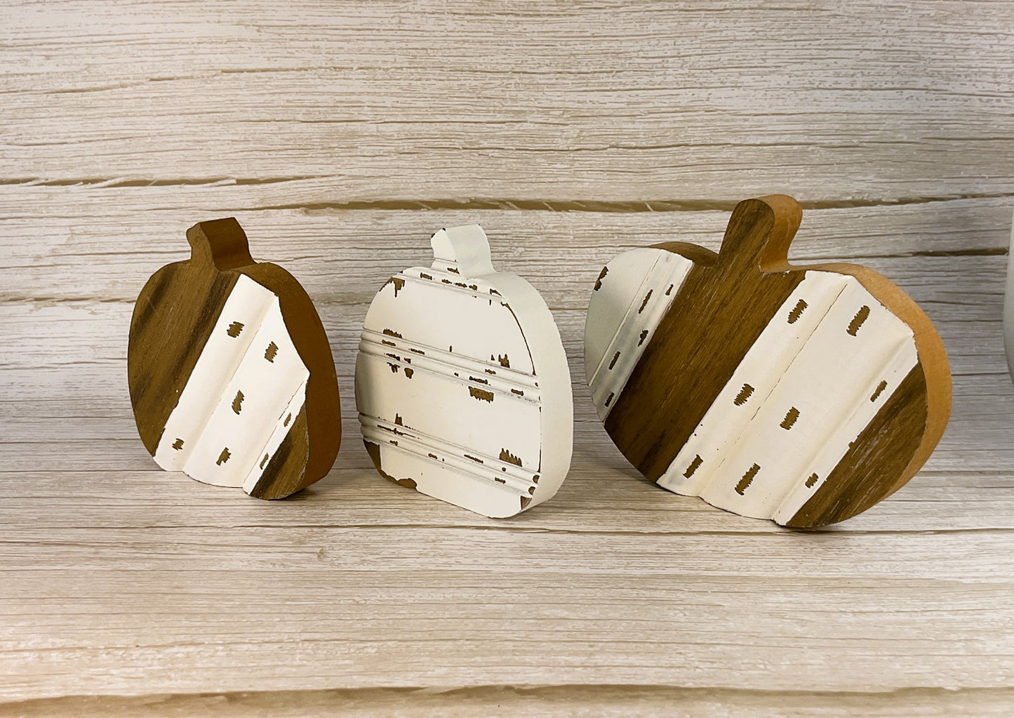 Collins Fall Decor - Small Natural and White Pumpkins 3pc Set