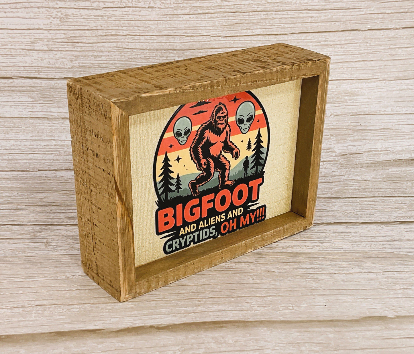 AGSD Home Decor - Bigfoot Aliens Cyrtids Oh My Inset Box Sign