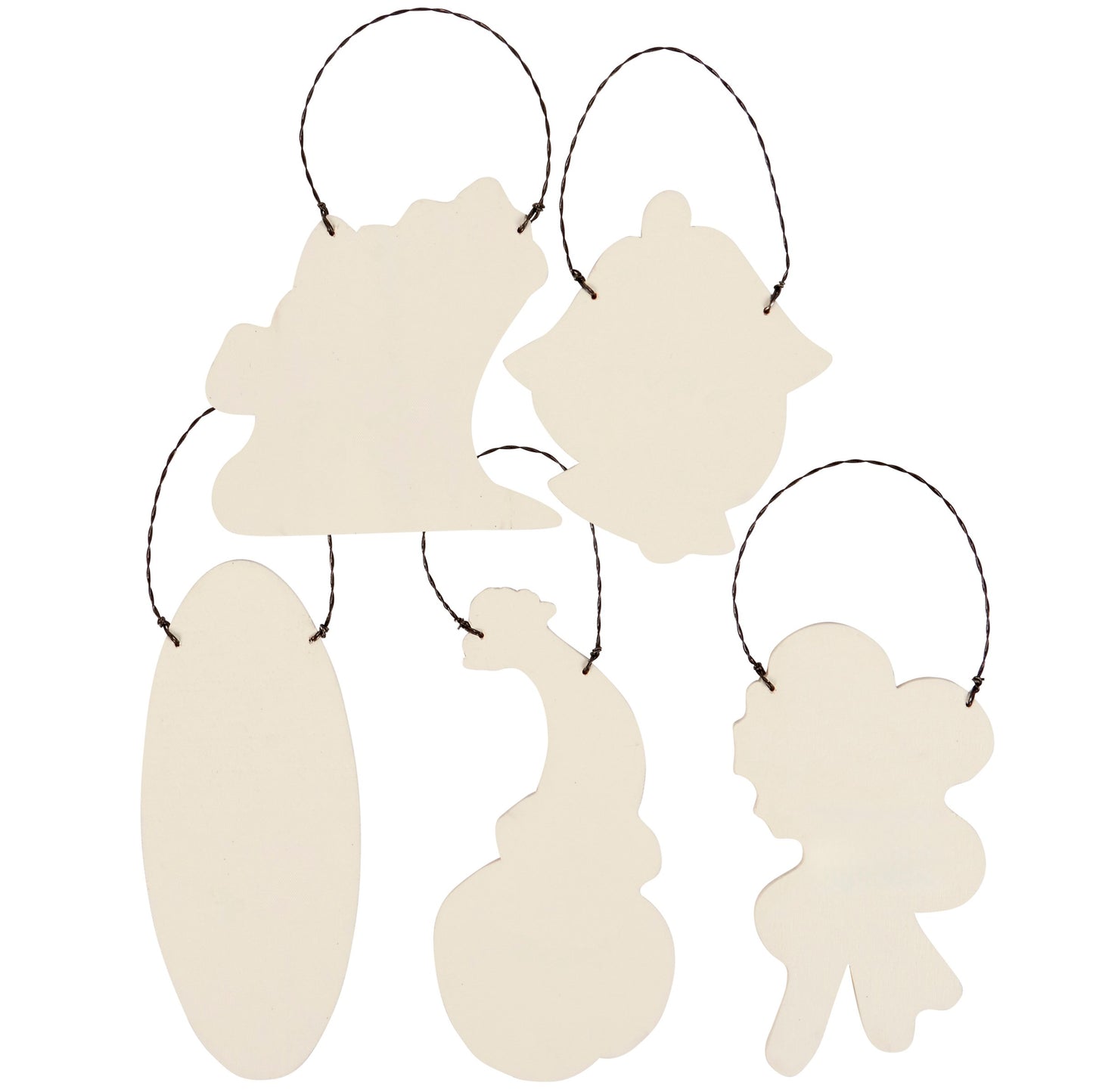 PBK Christmas Decor -Retro Pastel Glitter Ornaments 5pc Set