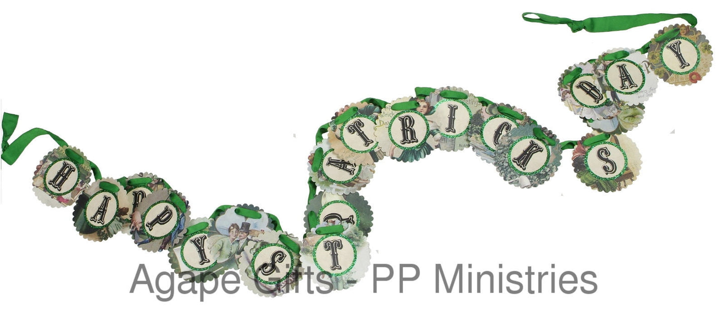 Primitives By Kathy Garland - Happy St. Patrick's Day Paper Banner #14676