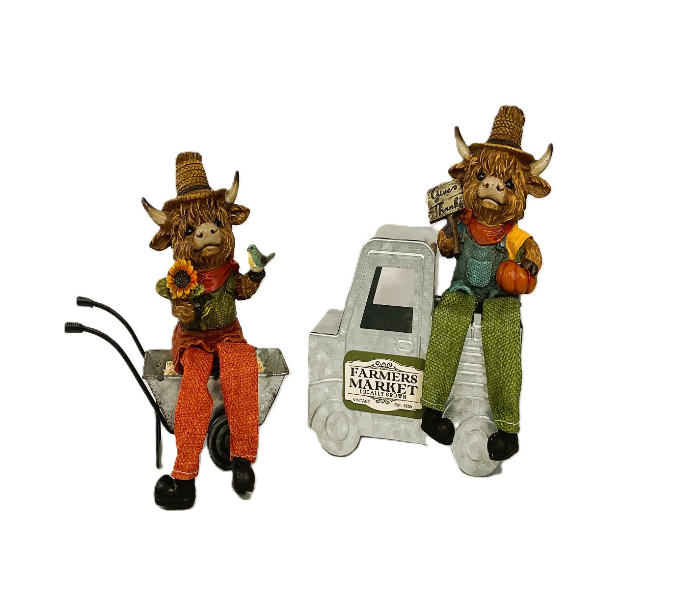 AGSD Fall Decor - Sunflower Harvest Highland Cows Truck Cart Set