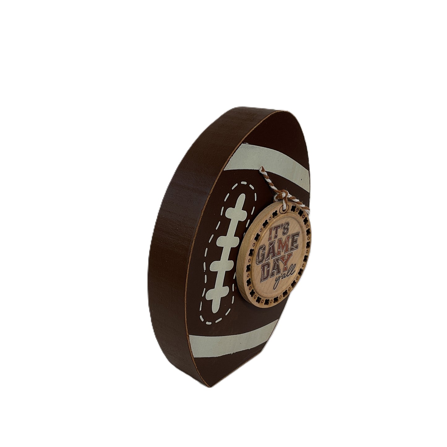 AGSD Fall Decor - Chunky Wood Football Sentiment Icon Sitter