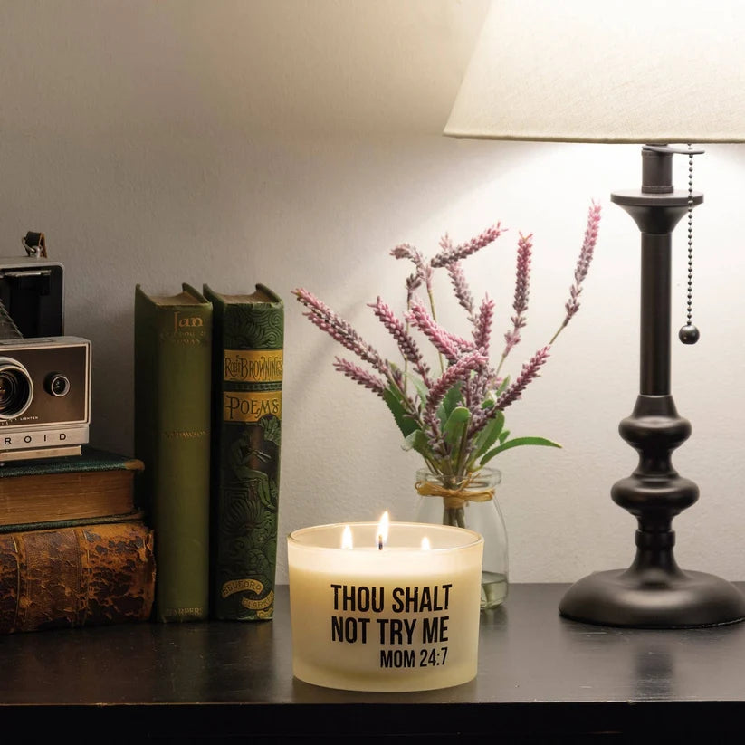PBK Home Decor - Thou Shall Not Try Me Mom 24:7 Lavender Candle