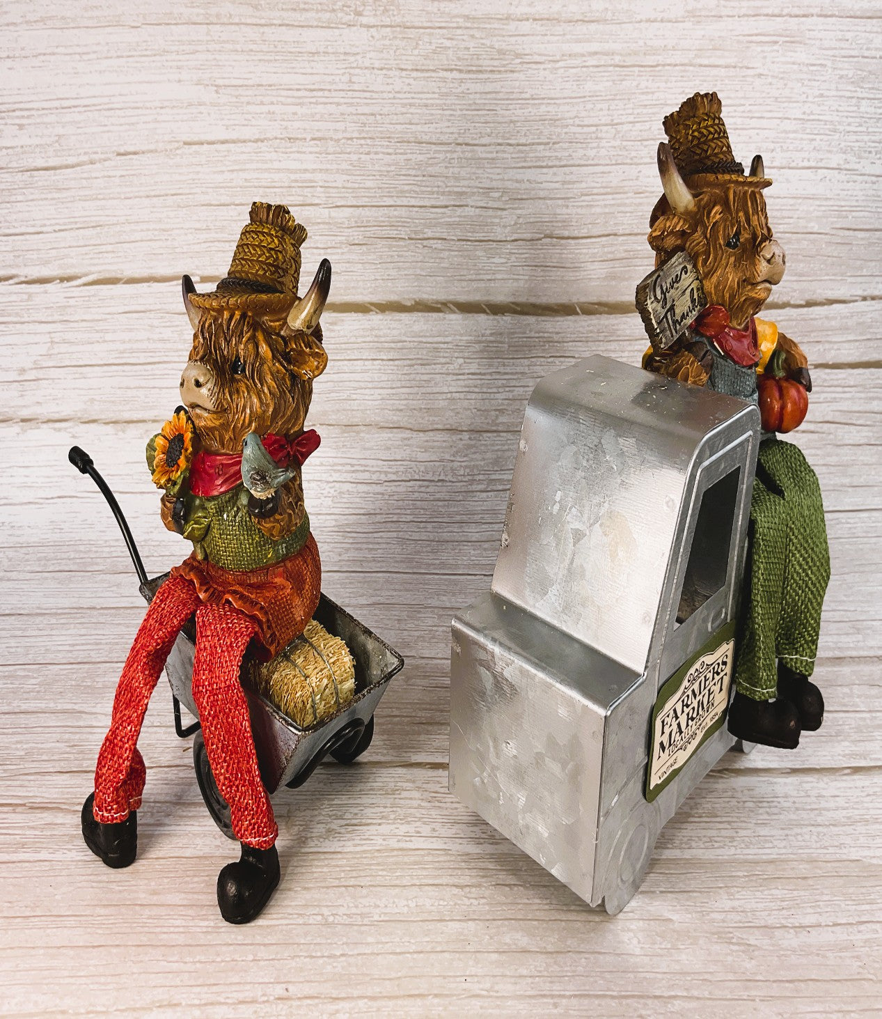 AGSD Fall Decor - Sunflower Harvest Highland Cows Truck Cart Set