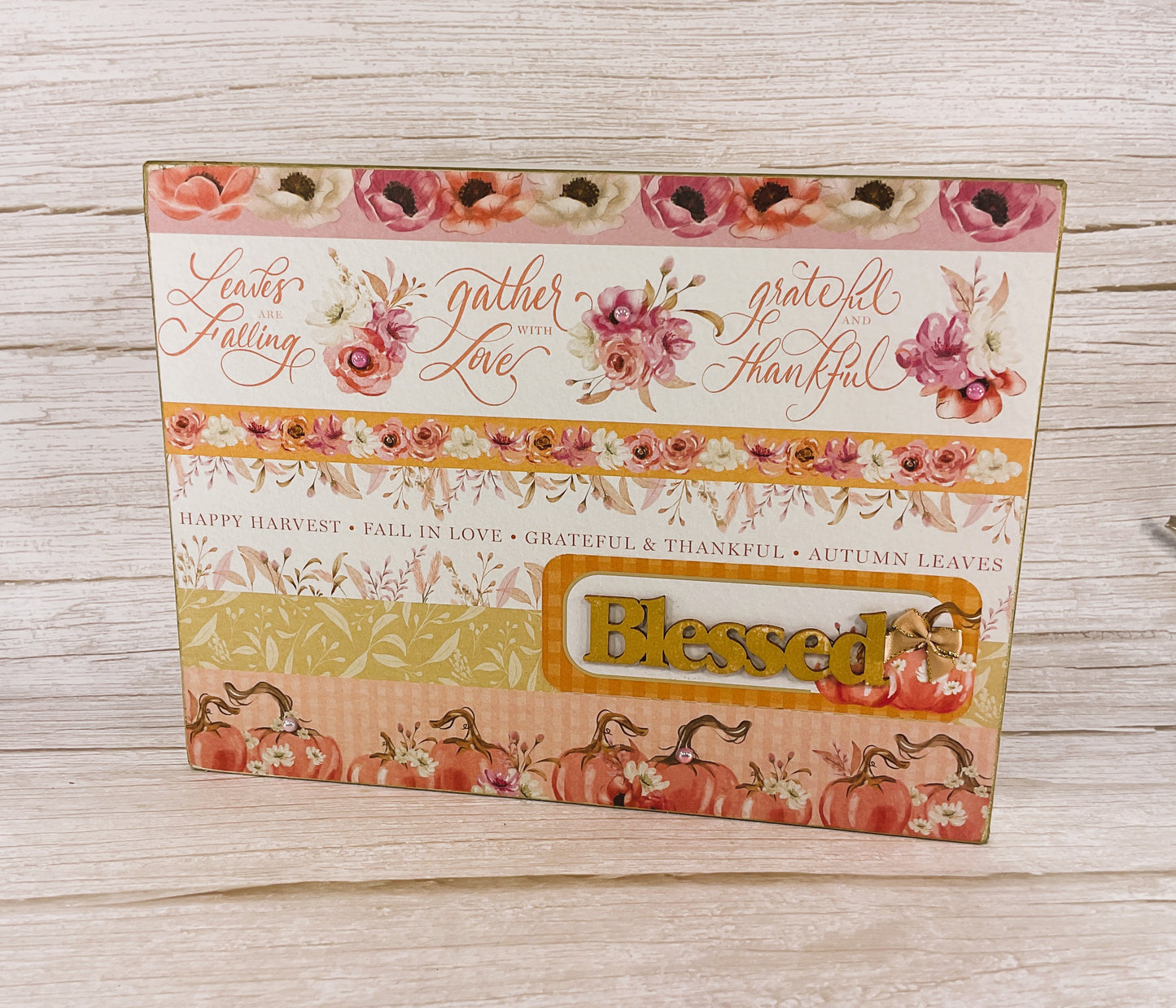AGSD Fall Decor - Pastel Rose Gold Pink Thankful Box Sign 2pc Set