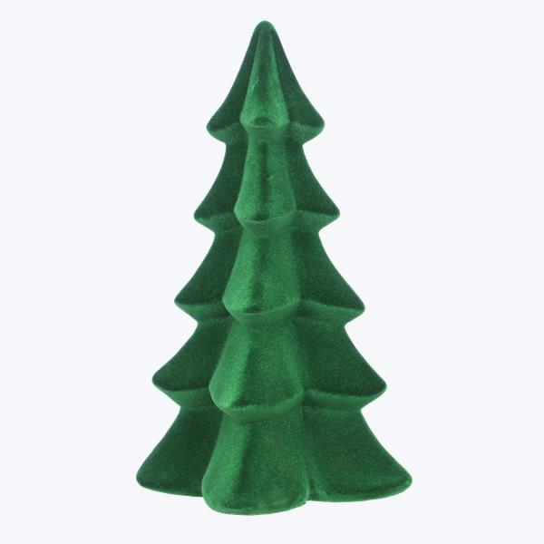 YI Christmas Decor - Ceramic Flocked Green Tree Multiple Sizes