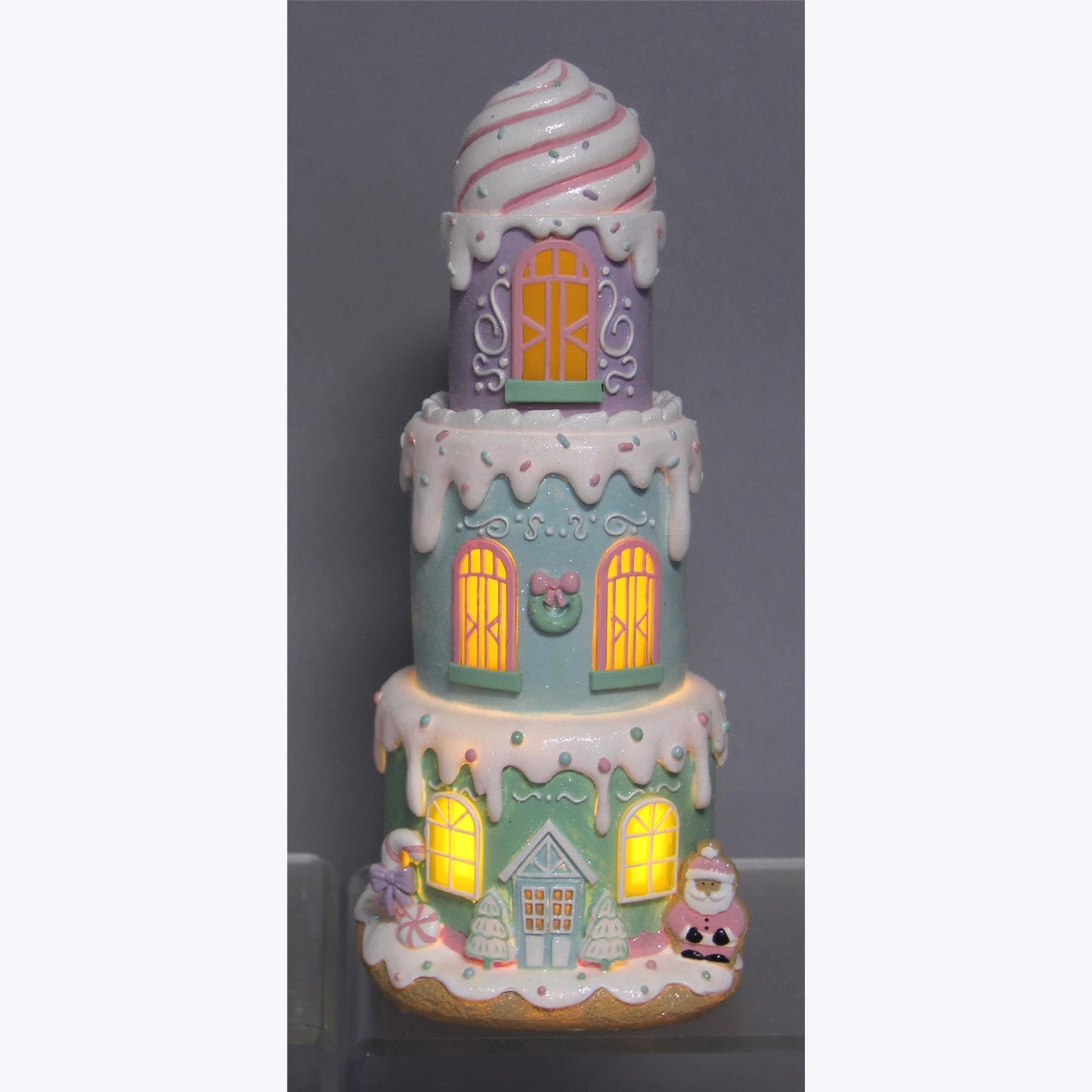 YI Christmas Decor - Pastel Cake Gingerbread Lighted House