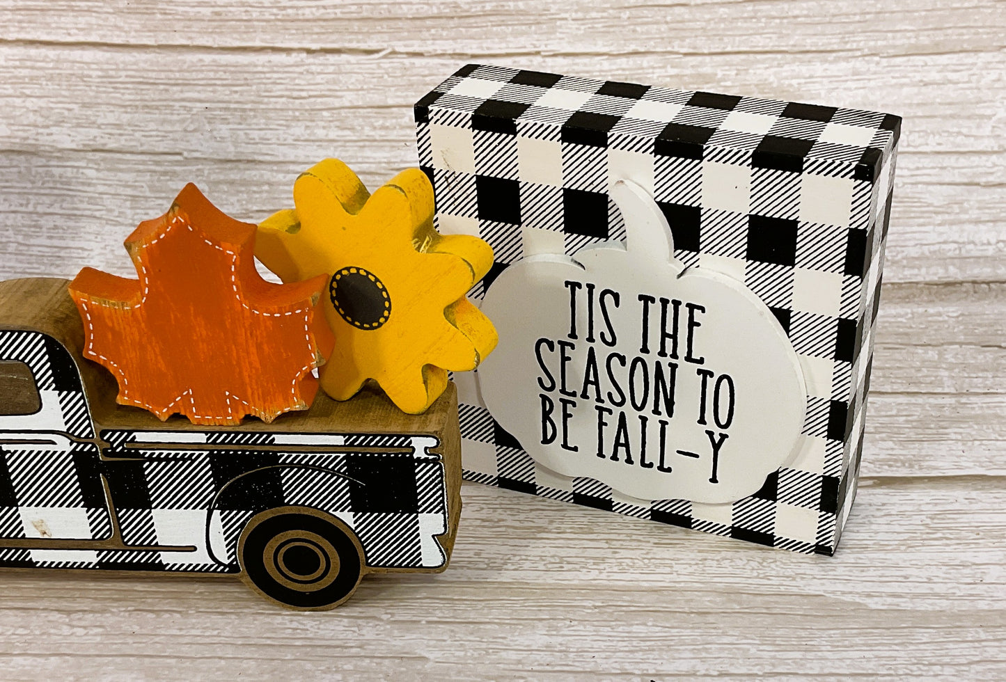 Fall Decor - Sunflower Buffalo Check Truck Highland Cow 7pc Bundle Set