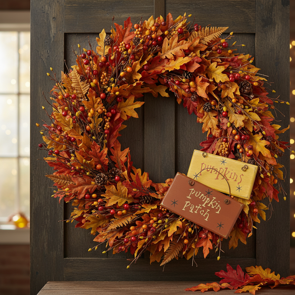 CWI Fall Decor - Farmhouse Pumpkins Patch Weathered Ornament SM Signs 2pc