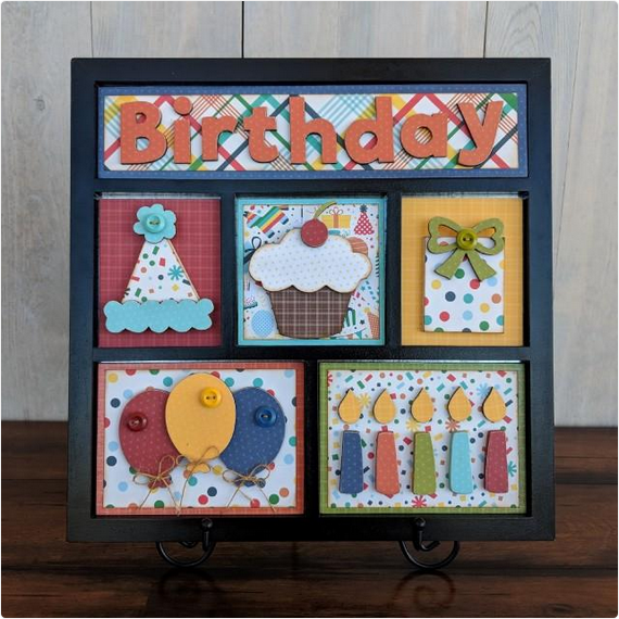 FD Fall Craft Supply - DIY Birthday Base Kit for Shadow Box