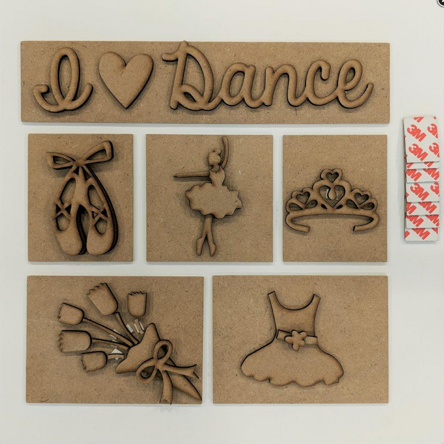 FD Craft Supply - DIY I Love Dance Base Kit for Shadow Box