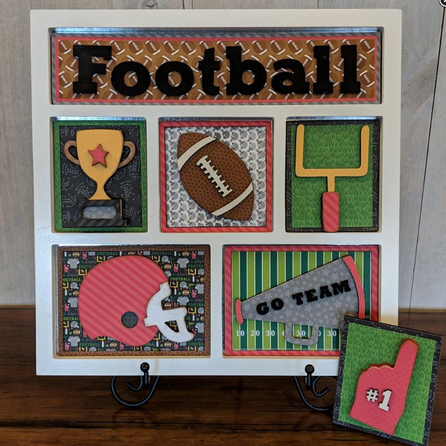 FD Fall Craft Supply - DIY I Love Football Base Kit for Shadow Box