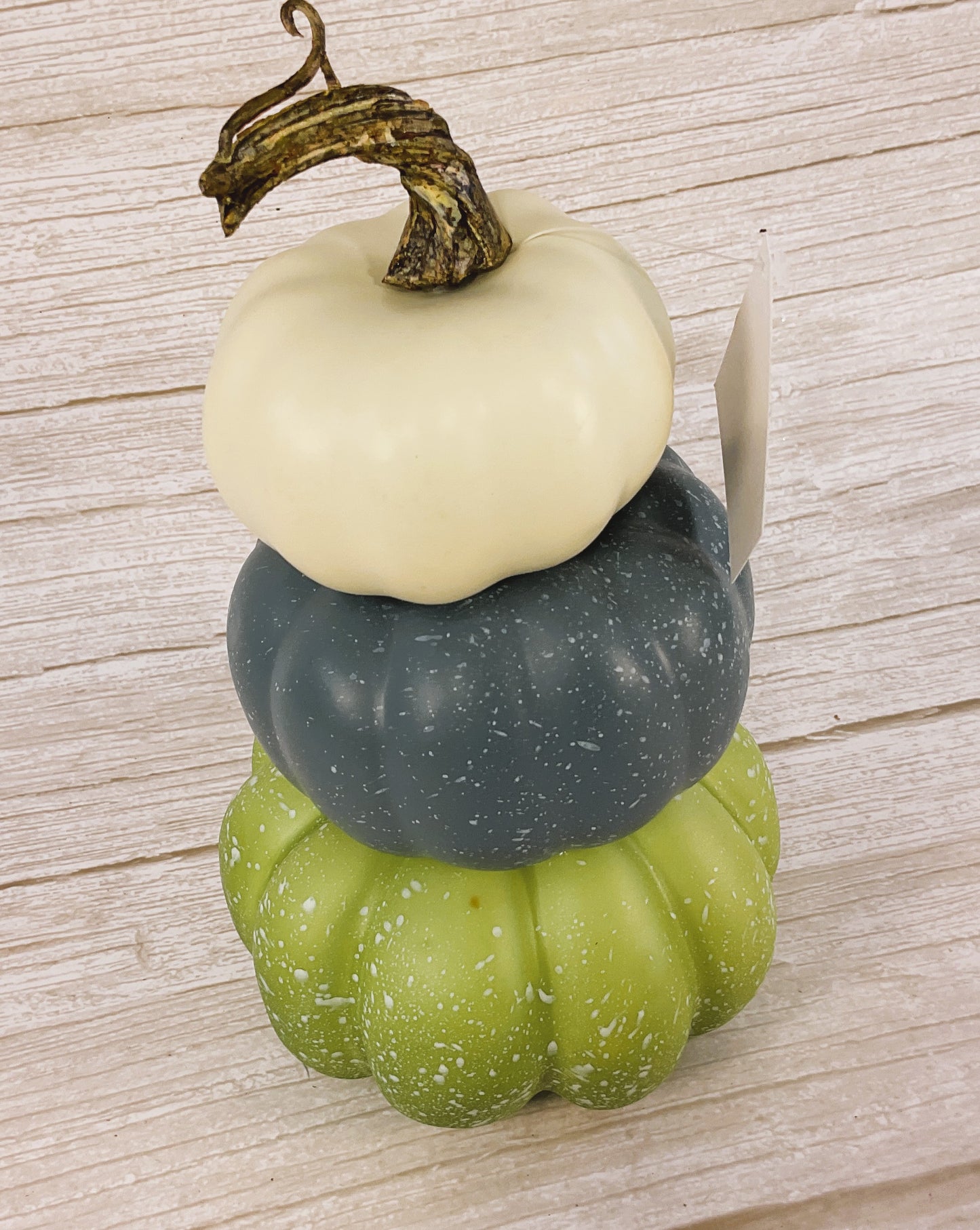 HL Fall Decor - Foam Muted Green Stacking Pumpkins