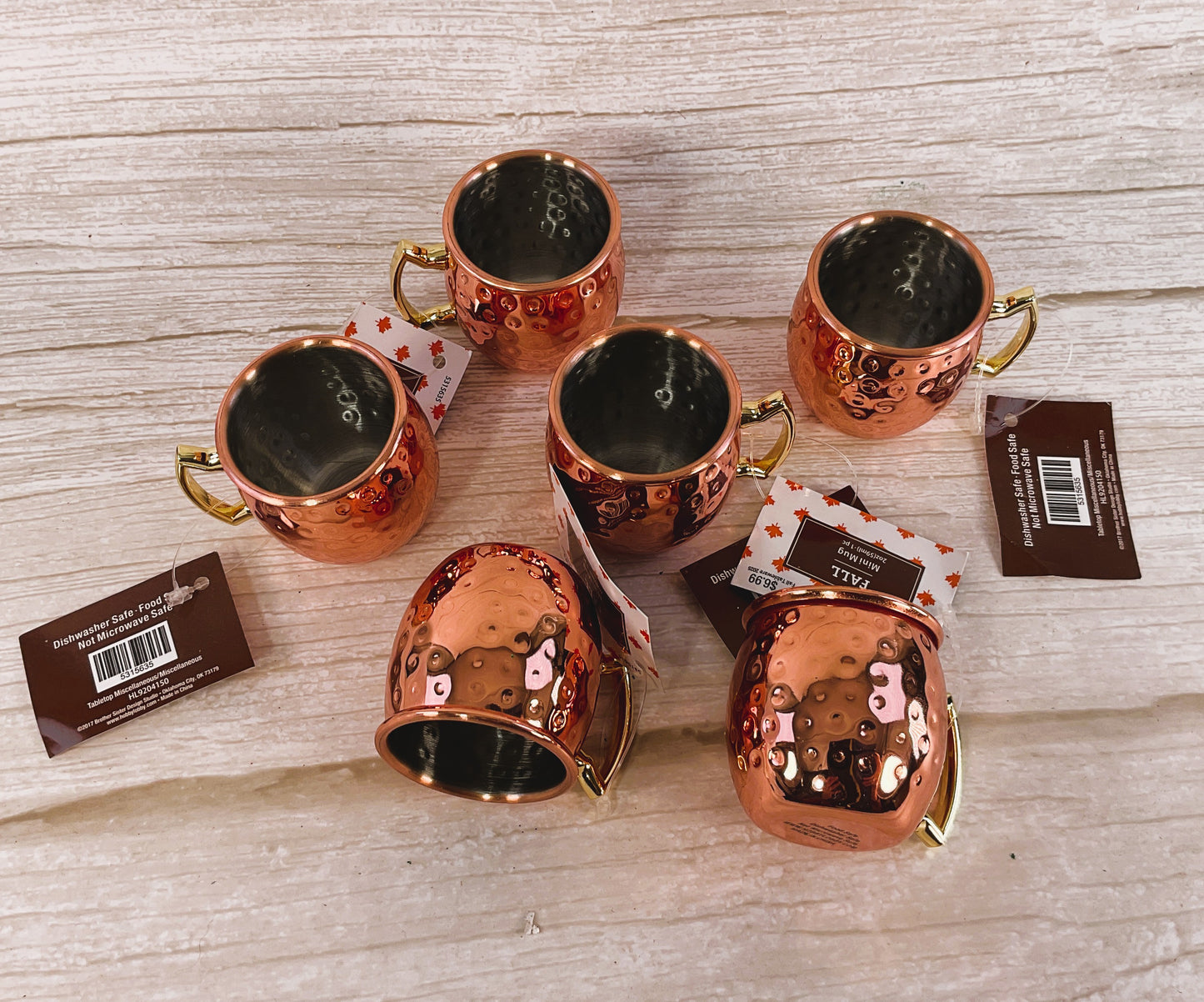 HL Kitchen Home - Fall Moscow Mule Copper Mini Mugs with Brass Handles