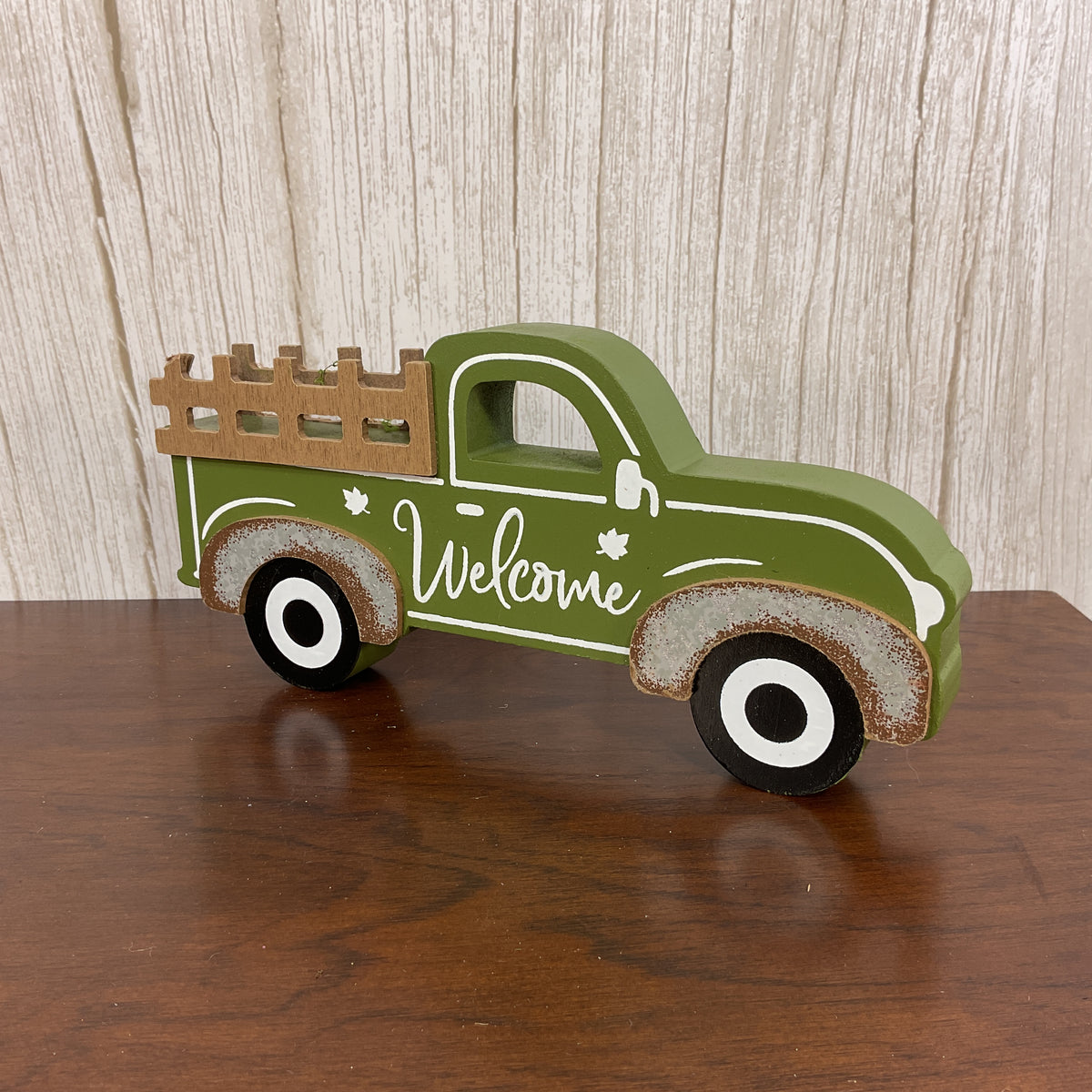 HL Fall Decor - Welcome Green Wood Truck