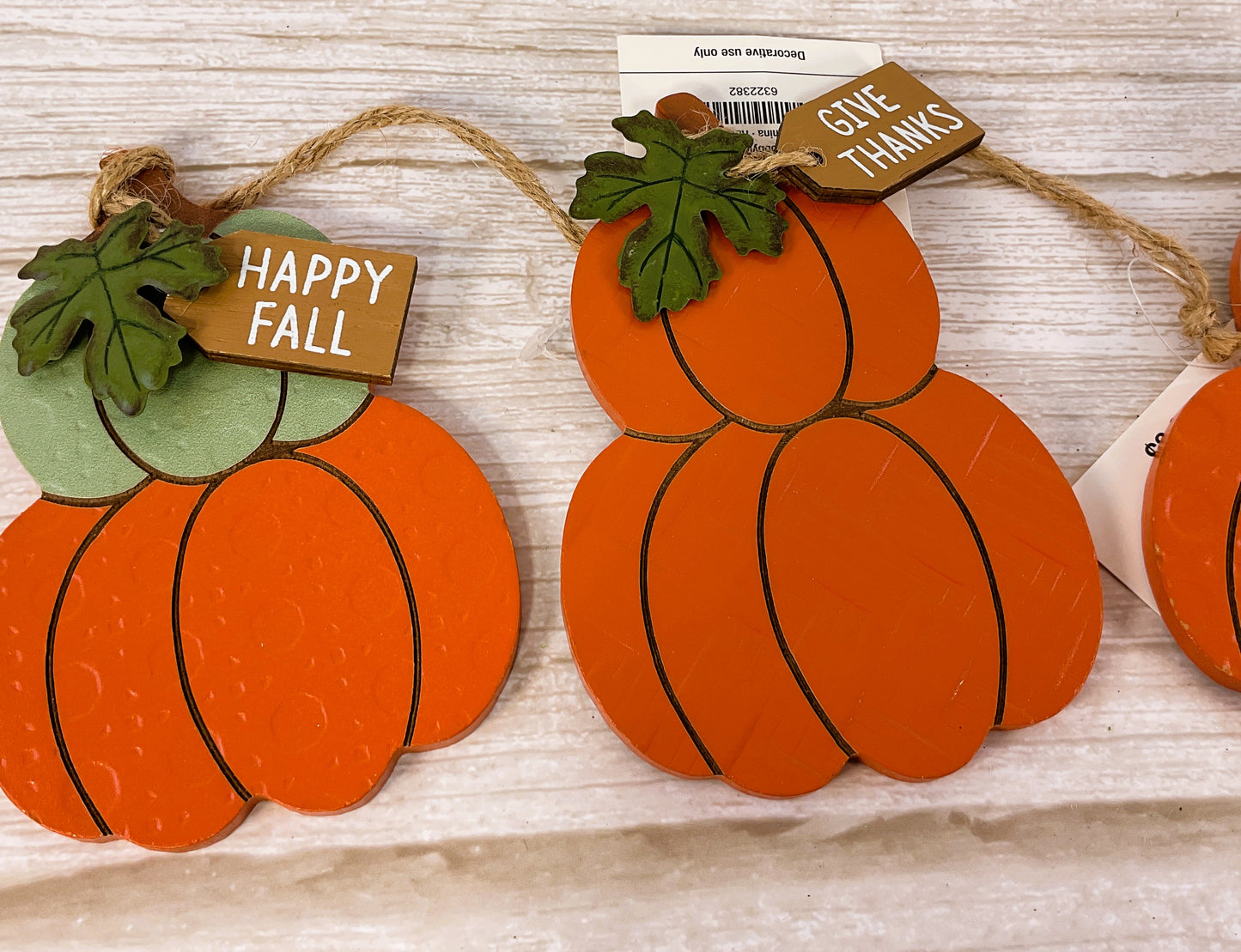 HL Fall Decor - Embossed Stacked Pumpkin Ornaments 3pc Set