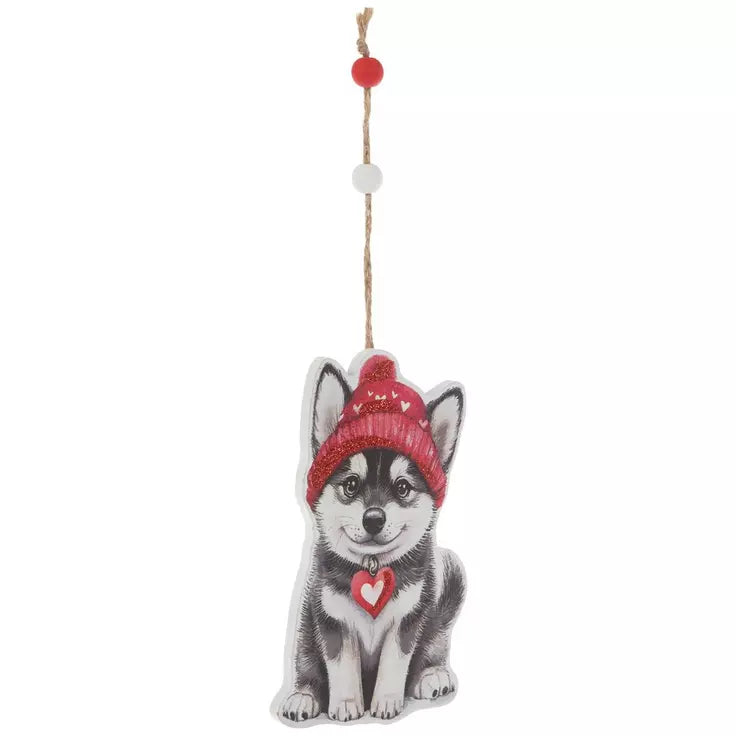 HL Valentine's Decor - Husky Dog Ornament