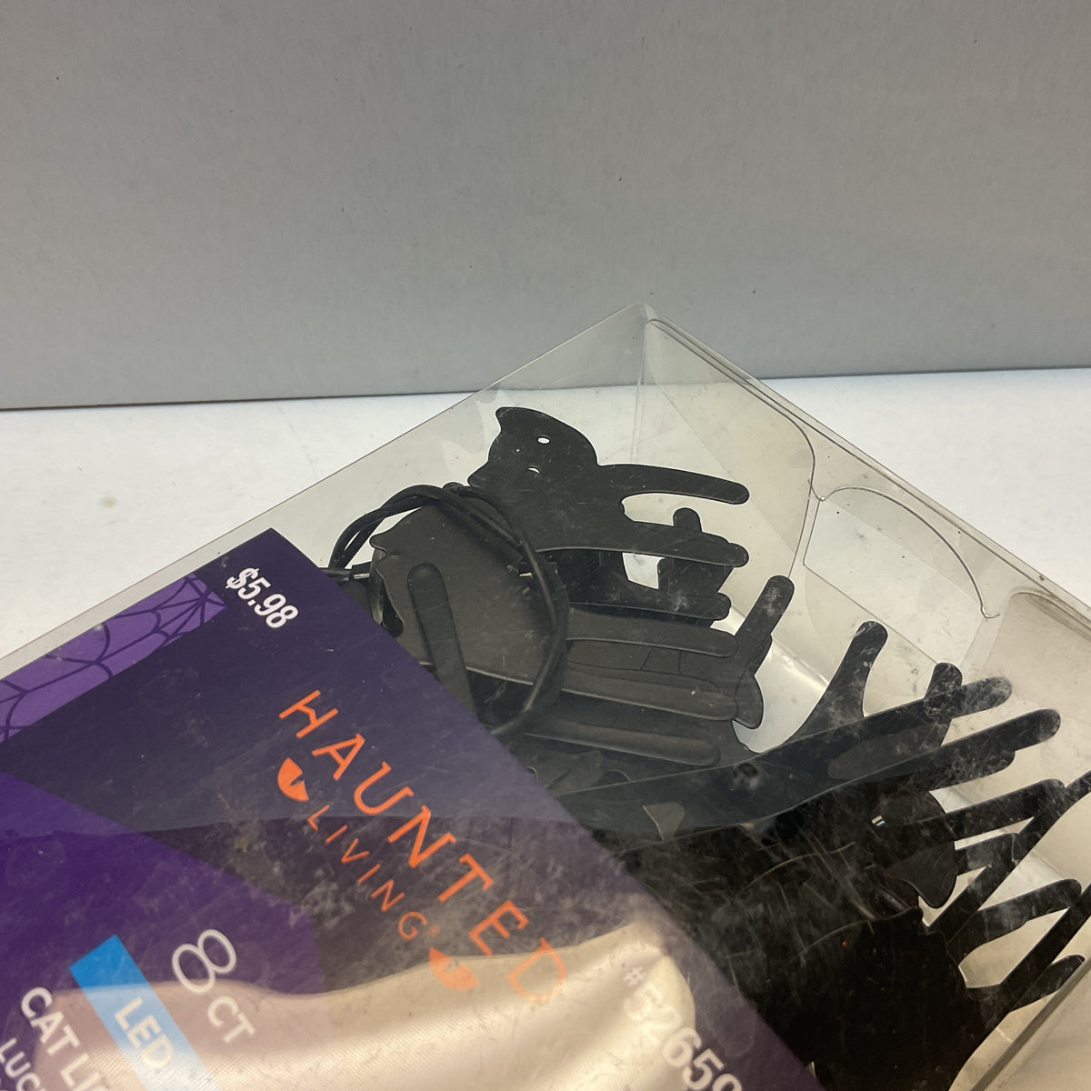 Lowes Halloween Decor - 8ct Black Cat Miniature Light Battery Operated Black Strand