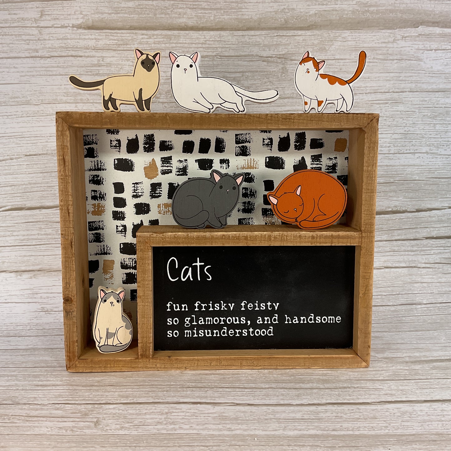 Home Pet Decor - Chunky Cat Diorama Box Sign 7pc Set