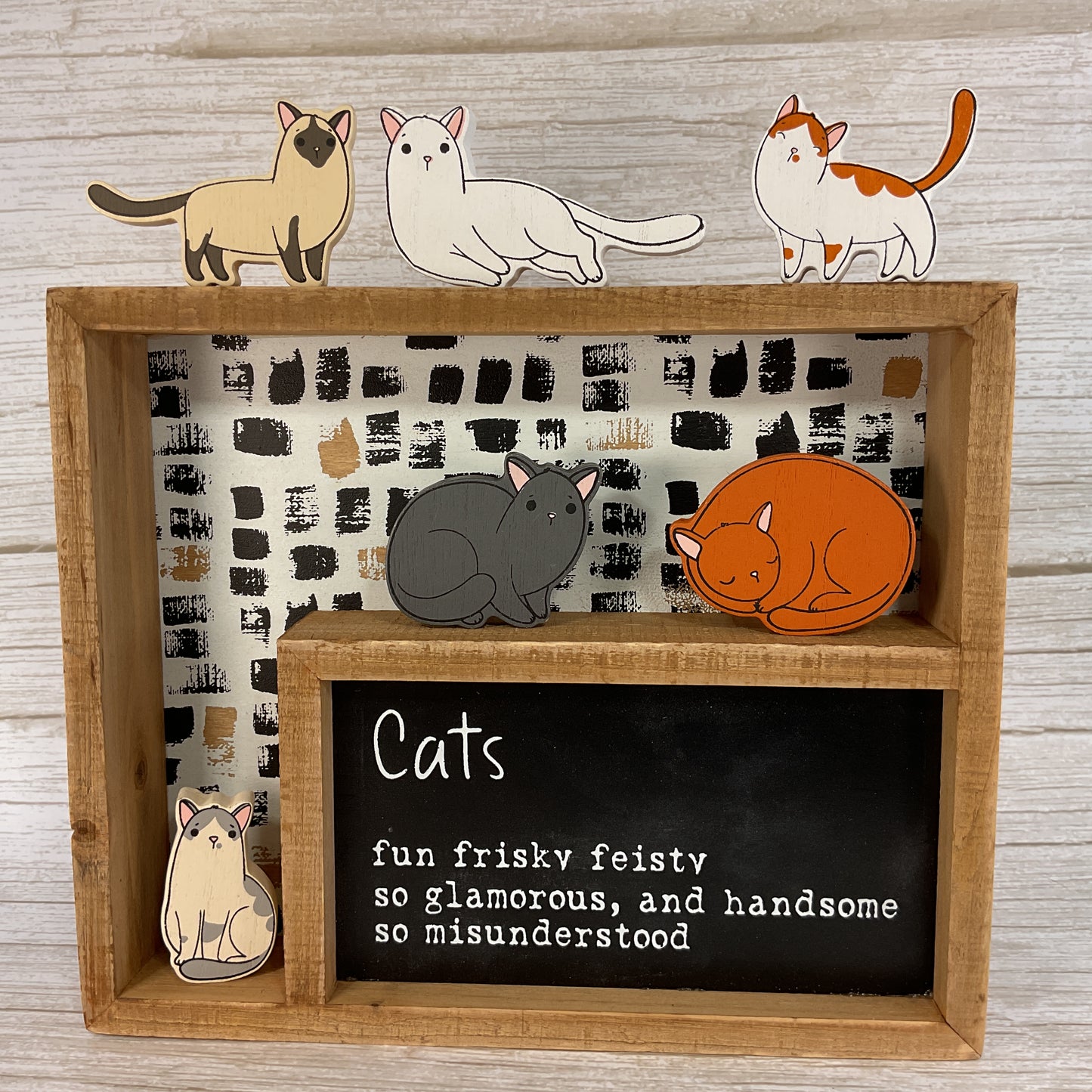 Home Pet Decor - Chunky Cat Diorama Box Sign 7pc Set